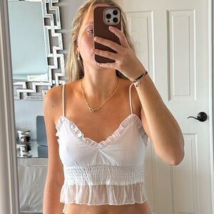 Superdown White Smocked Detail Garment